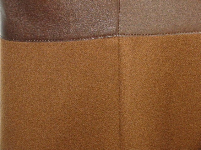 Akris Sheath Dress Leather Cashmere in Dark Brown size 10 New