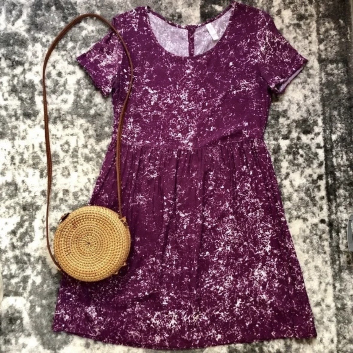 Xhilaration Splatter Print Skater Dress Women’s Size XS EUC