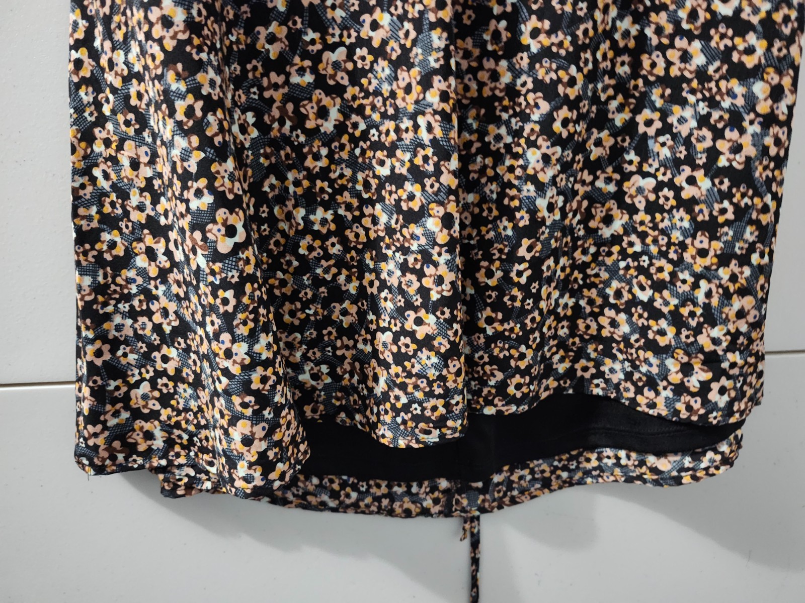 Pacsun LA Hearts Dress Womens L Blue Tube Strapless Mini Floral Babydoll Tie New