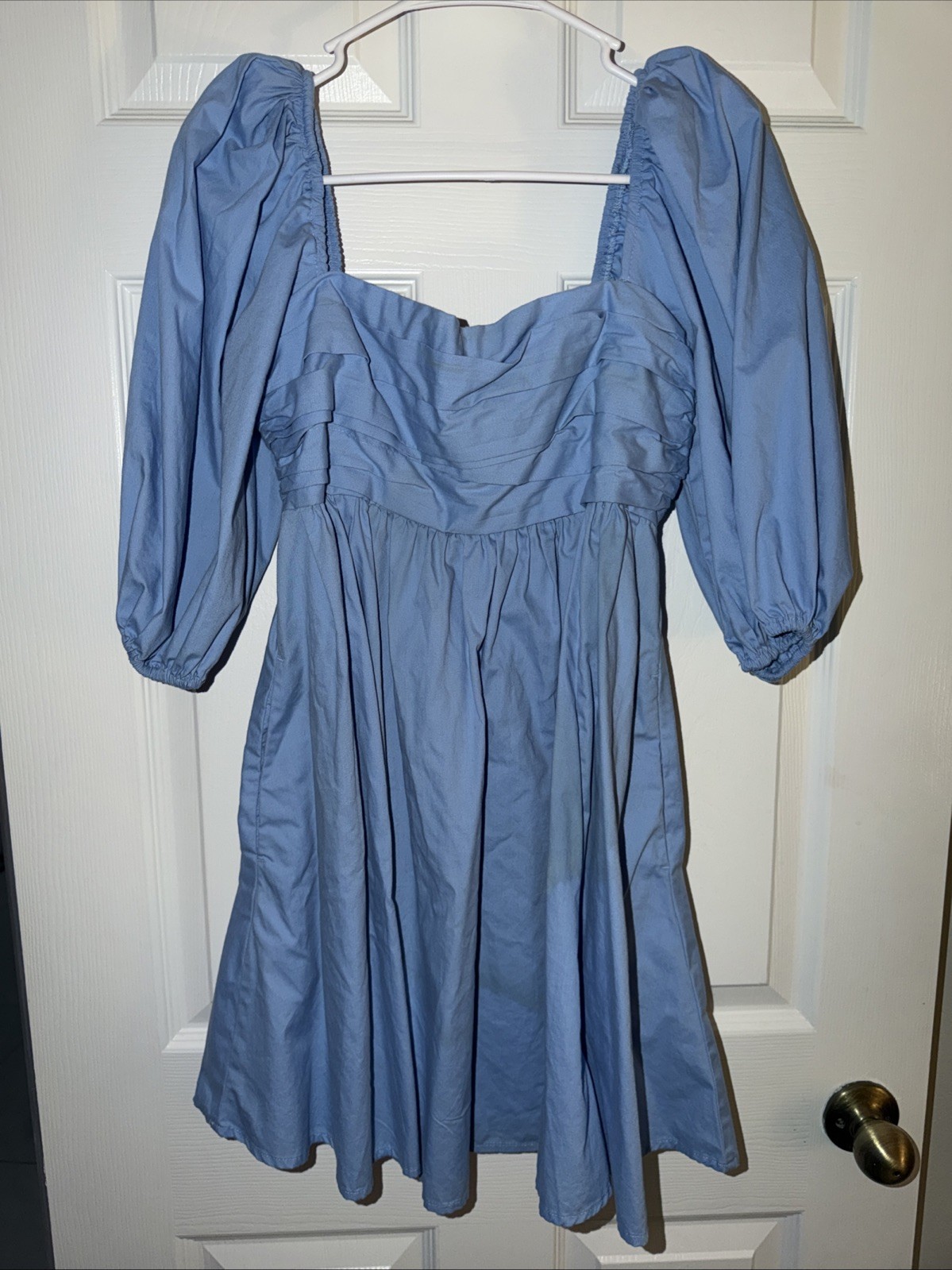 Abercrombie & Fitch Women’s Blue Dress Sz S With Lulu’s Checkered Blue Shoes 8.5