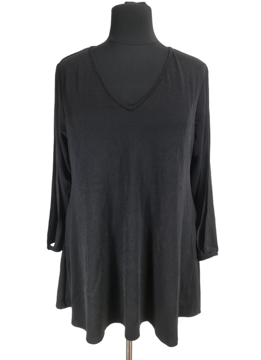 PINK CLOVE Black Mini Flare Shirt Dress Women Plus Size 26 Slit Sleeve V-Neck