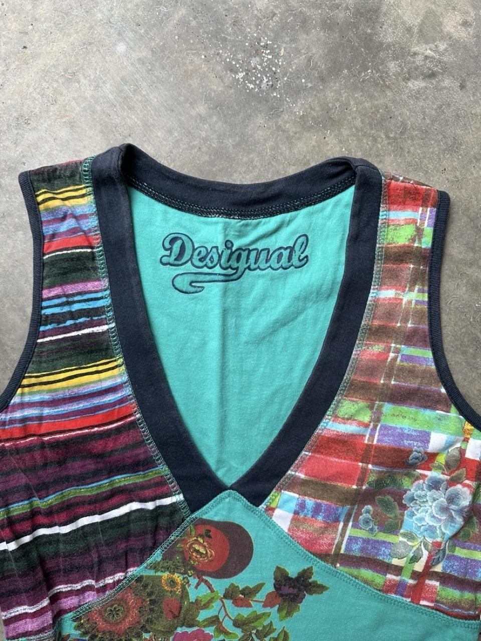 Desigual Patchwork Floral Mini Dress | Y2K Boho Fairy Grunge Sleeveless Dress