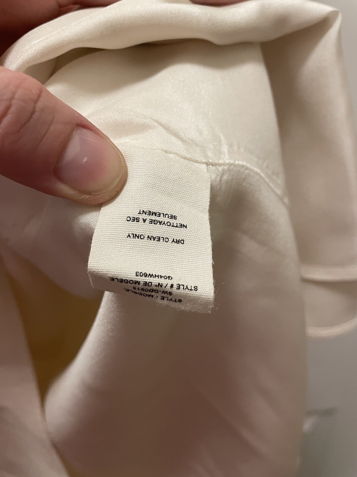 HELMUT LANG V-Neck Silk Shift Dress in White (Size S)