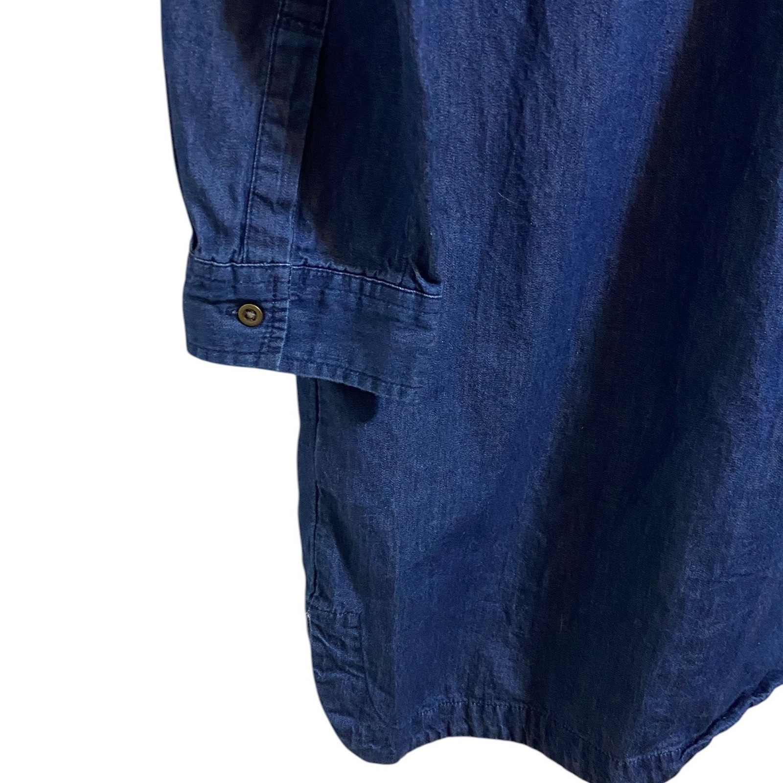 Old Navy Chambray Denim Shirt Dress Long Sleeve Cotton Tunic Western Boho Size M