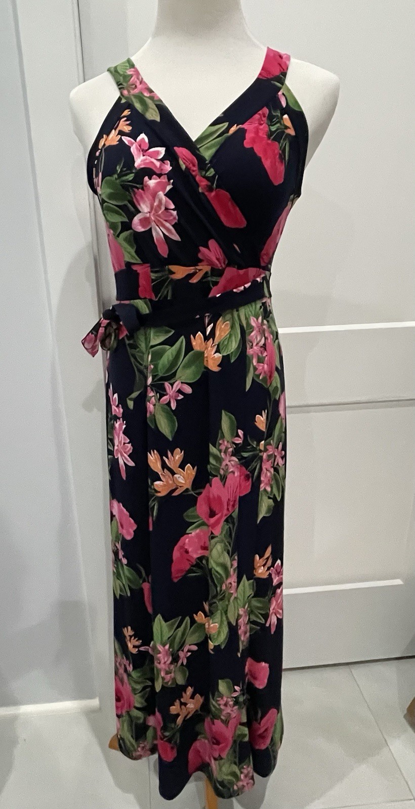 Market Spruce Faux Wrap Maxi Dress Size XL Petite Multi-Color Floral Vacation
