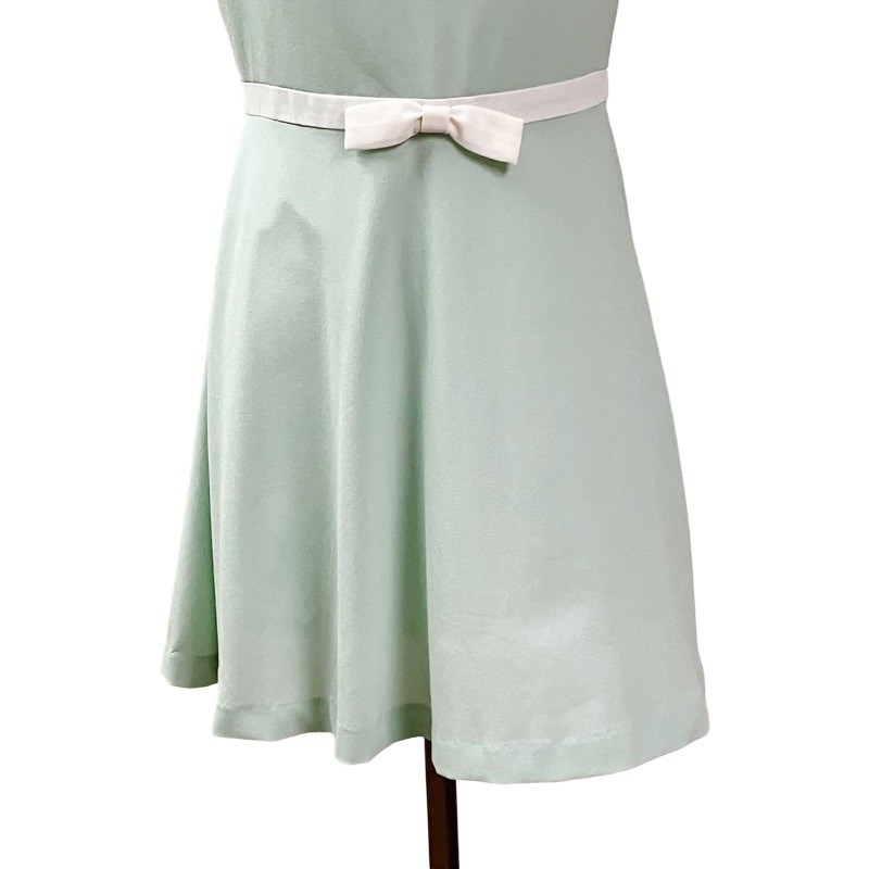 CIEL USA Spring Easter Skater Fit & Flare Dress Women Small Mint Green w/ Bow