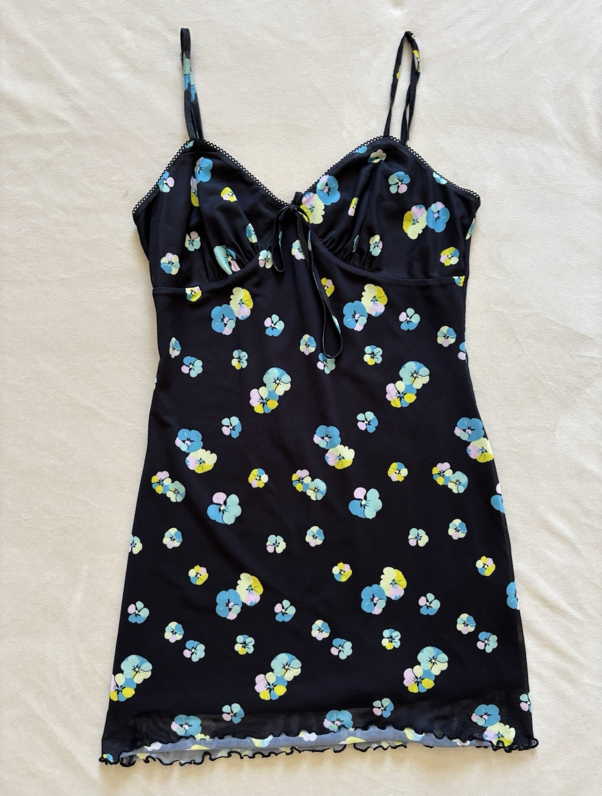 BP. Floral Slip Mini Dress Sweetheart Neck Strappy Sleeveless S Polyester