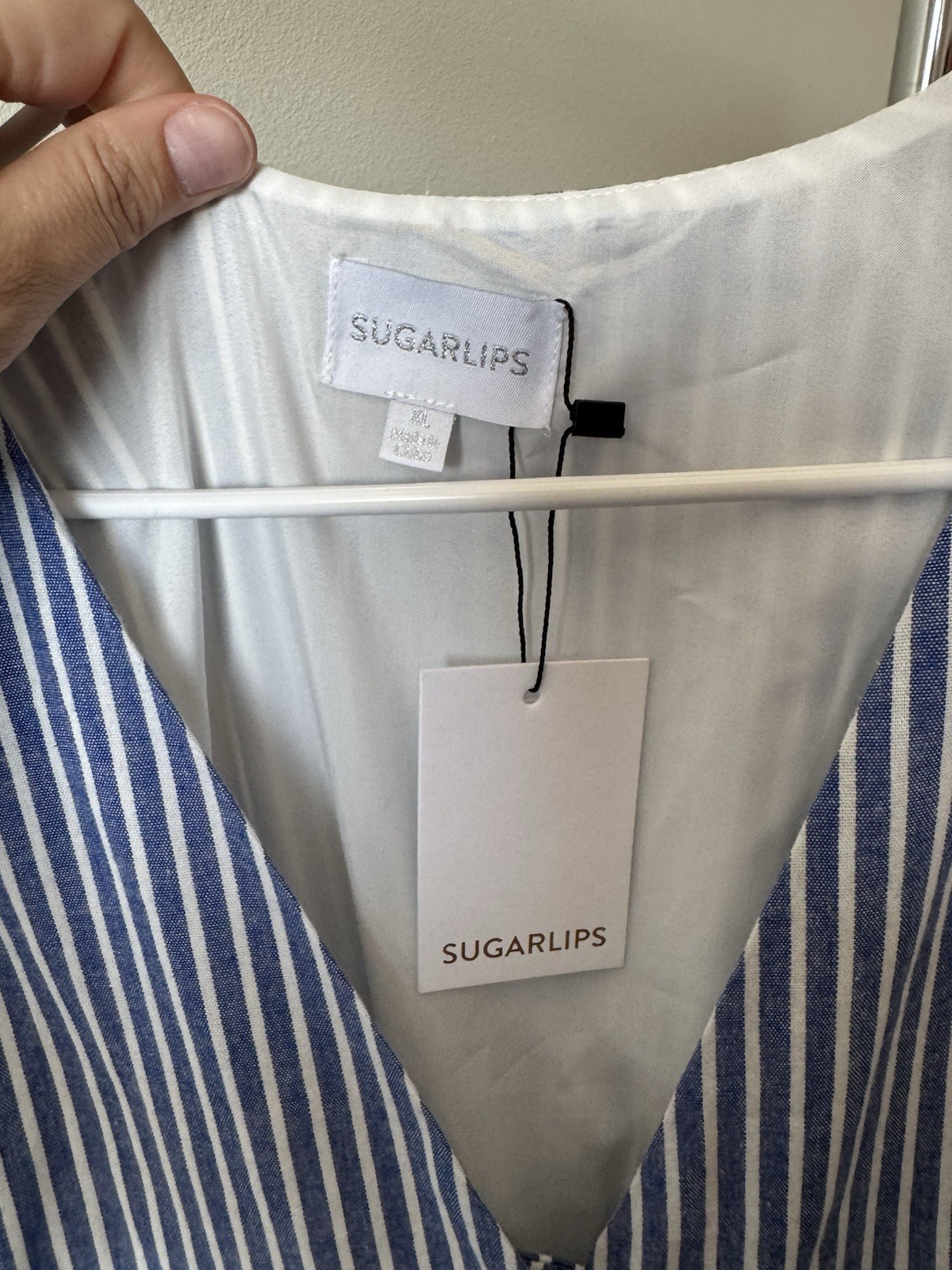 Sugarlips Sandy Striped Evianna Flutter Maxi Dress Size XL new with tags