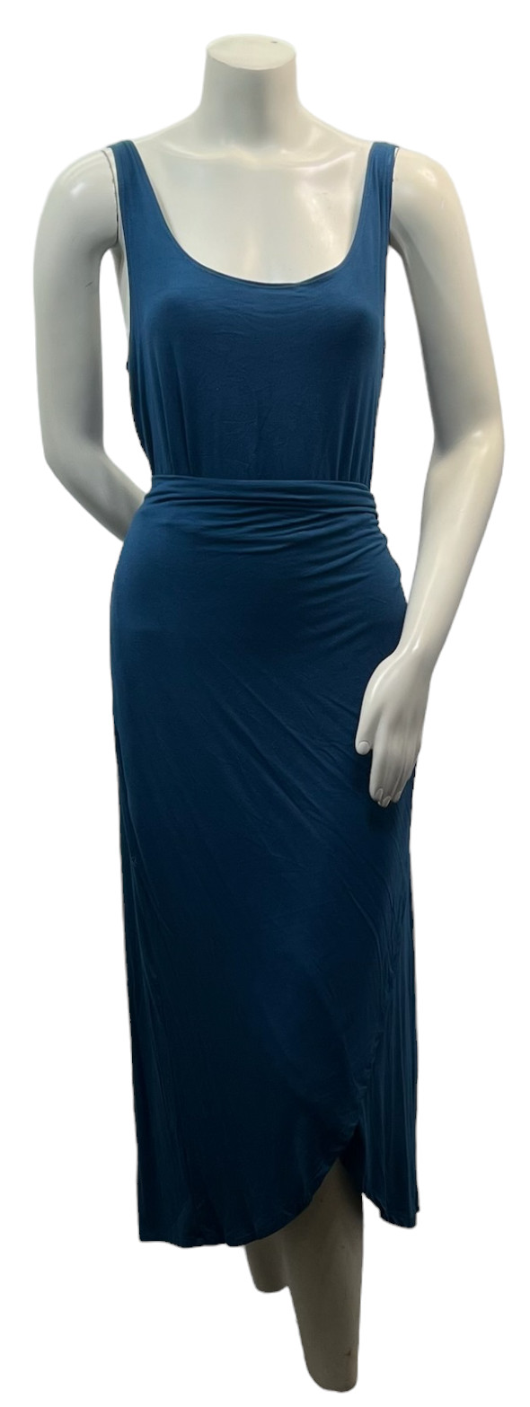 And Now This Dress Womens Plus Size 1X Teal Blue Sleeveless Side Tied Knot New