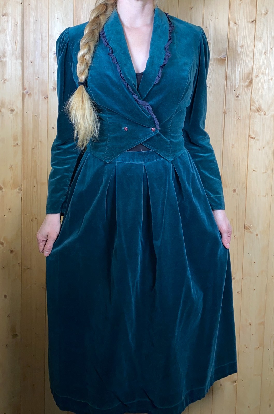 VTG Jessica’s Gunne Sax Victorian Velvet Dress 2-Piece Skirt Suit Steampunk S