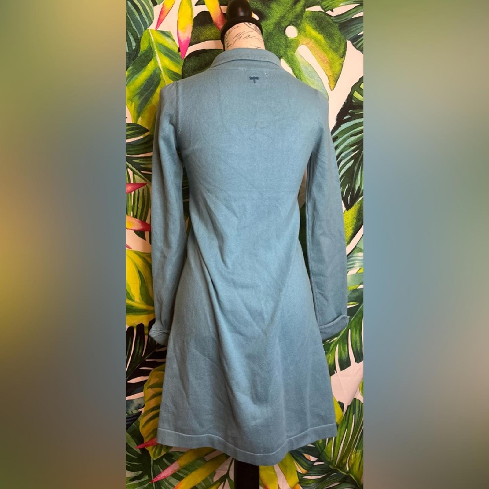 Tyler Boe XS Blue Knit Fall Winter Spring Extra Slim Casual Preppy Sweater Dress