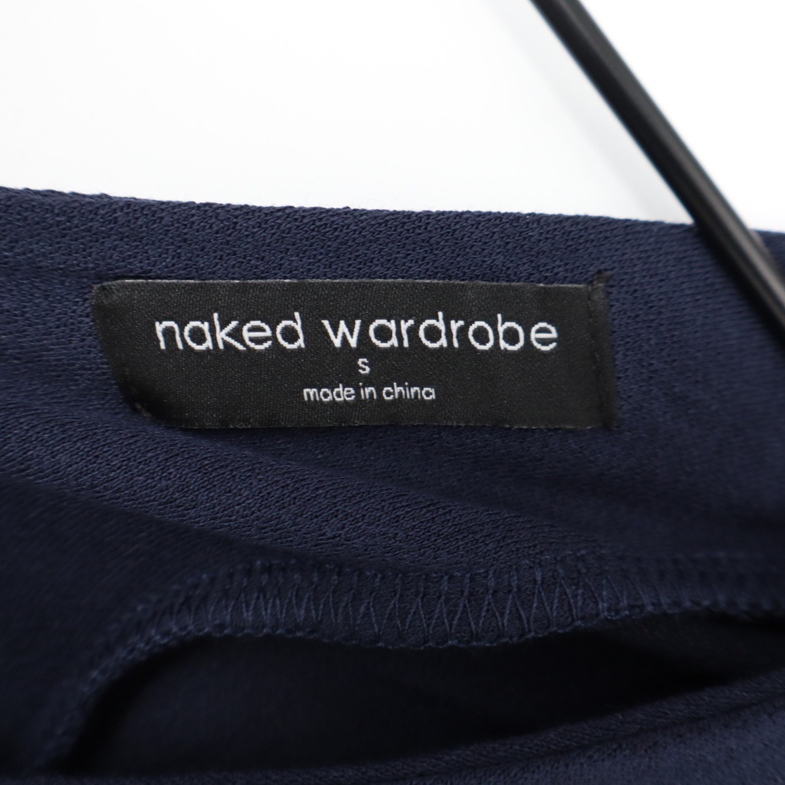 Naked Wardrobe Navy Blue One Shoulder Side Knot Cutout Maxi Dress S