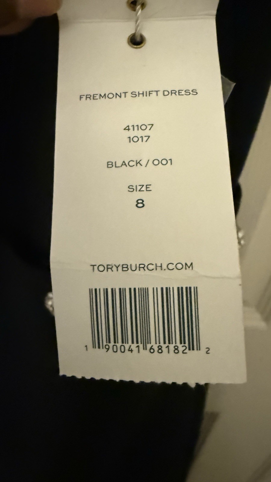Tory Burch Fremont Black Solid Shift Dress Scoop Neck Sleeveless Knee 8 41107