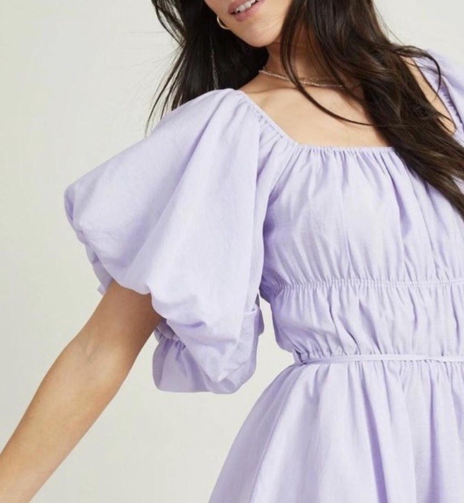 Altar’D State Amabella Puff Sleeve Wedding Guest Dress NWT Women L Bridal Shower