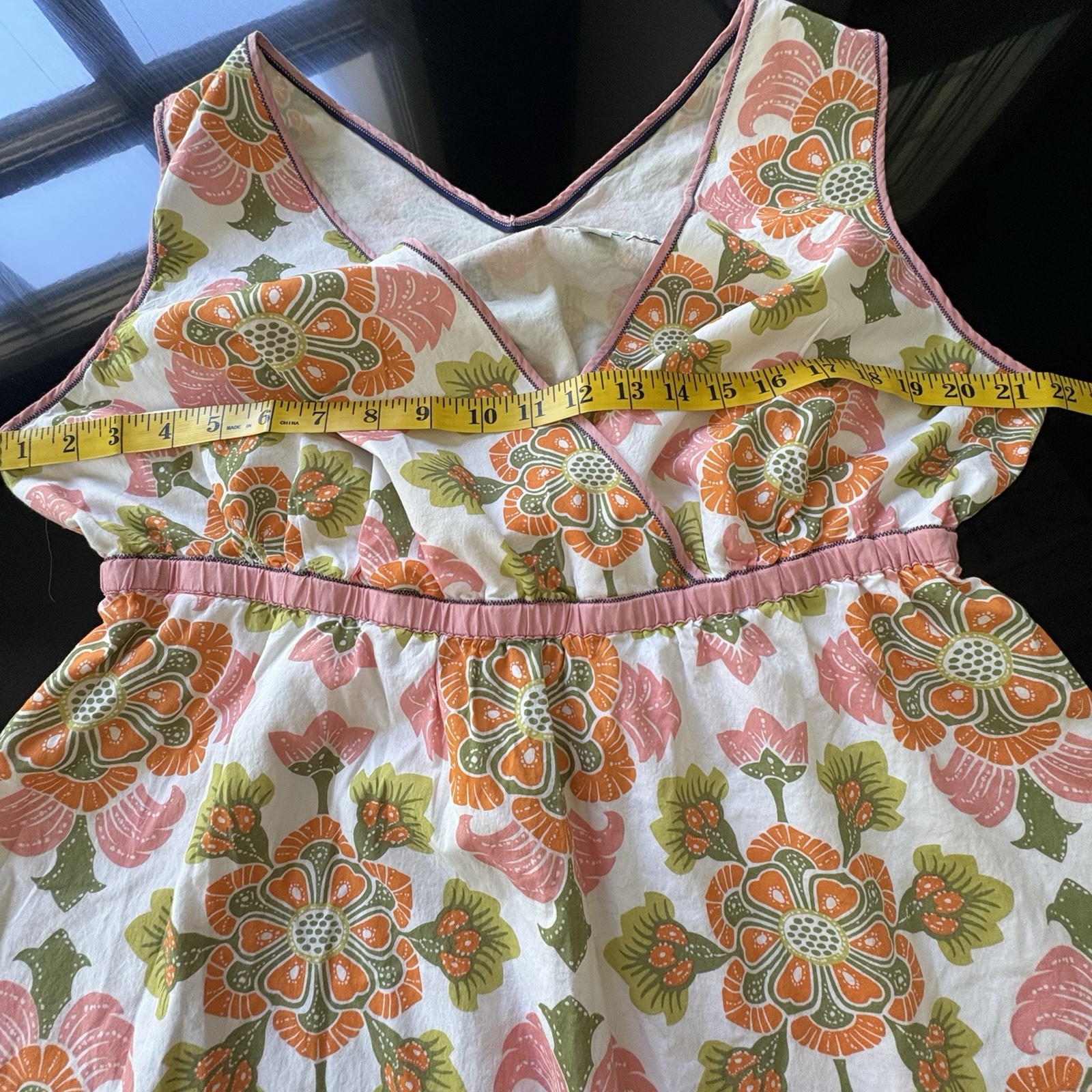 Boden Sleeveless Sundress Pink/Orange Floral Empire Waist Lined UK18 / US14