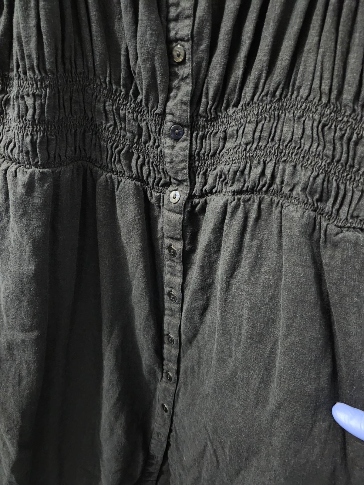 Universal Thread Dress Womens XL Strap Cami Button Up Pintuck Smock Linen Blend