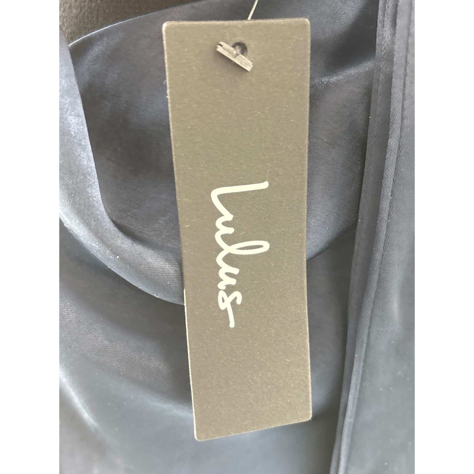 Lulus Zimri Navy Blue Satin Halter Mini Dress Open Back Tie Detail NWT Small