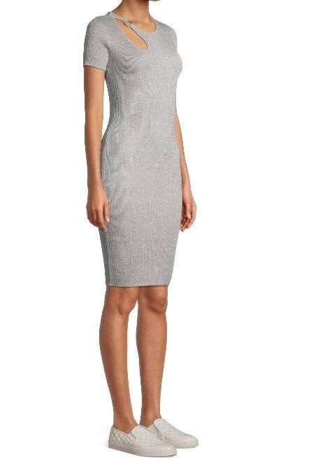 No Bounderies Teardrop Dress – Heather Grey Silver Size L & S