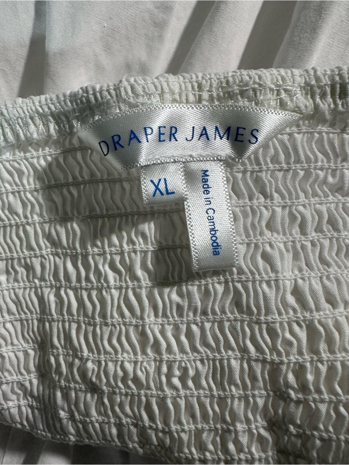 Draper James Poplin Cottagecore White Puff Sleeve Mini Dress XL