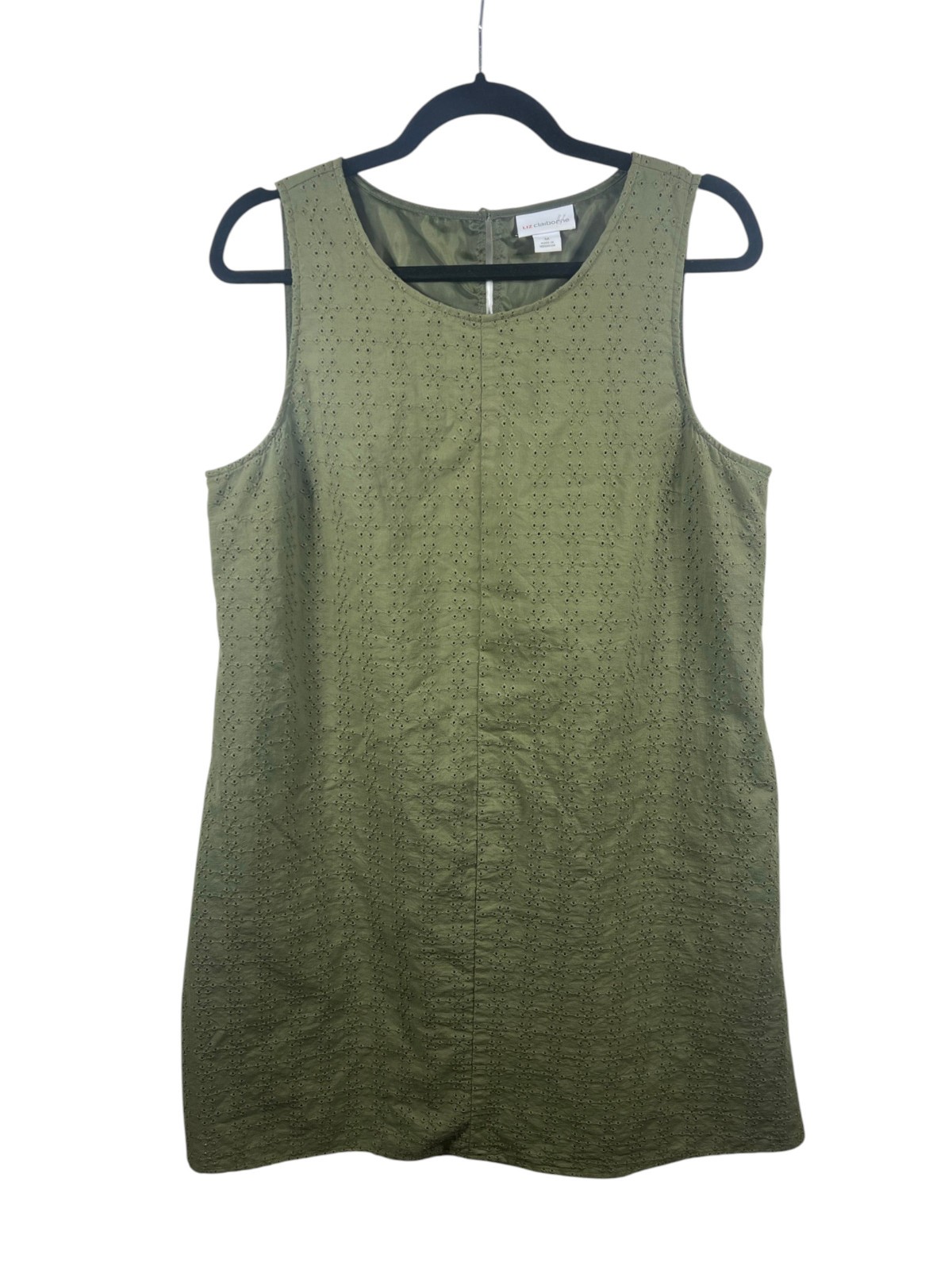 Liz Claiborne Dress Womens Medium A Line Embroidered Sleeveless Summer Beach