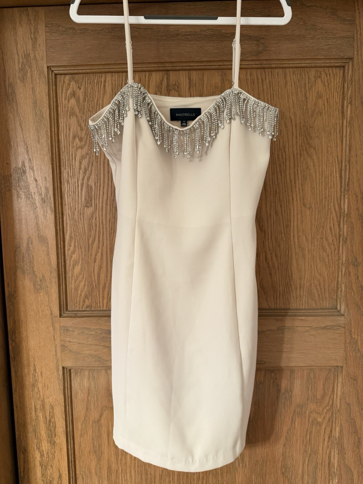 Majorelle Ivory Rhinestone Fringe Mini Dress Women’s Size XS