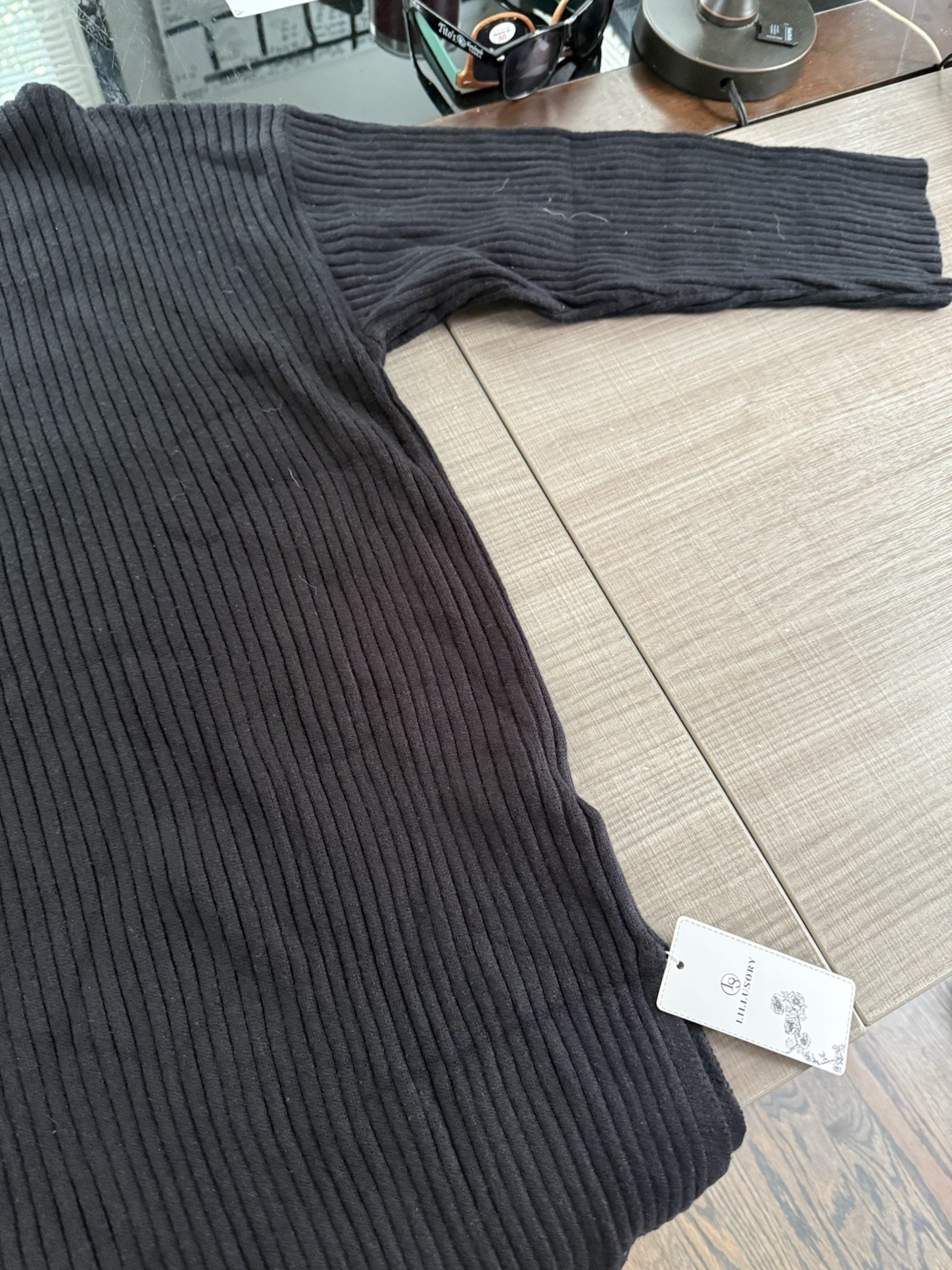 Lillusory Black Mock Turtleneck Sweater Dress Woman Size 2XL Above Knee NWT!