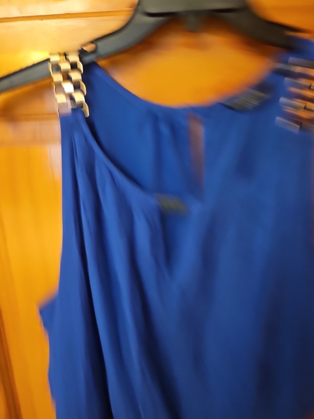 Mile Gabrielle Halter Dress Lined Blue Rayon Blend Size 3X NWT