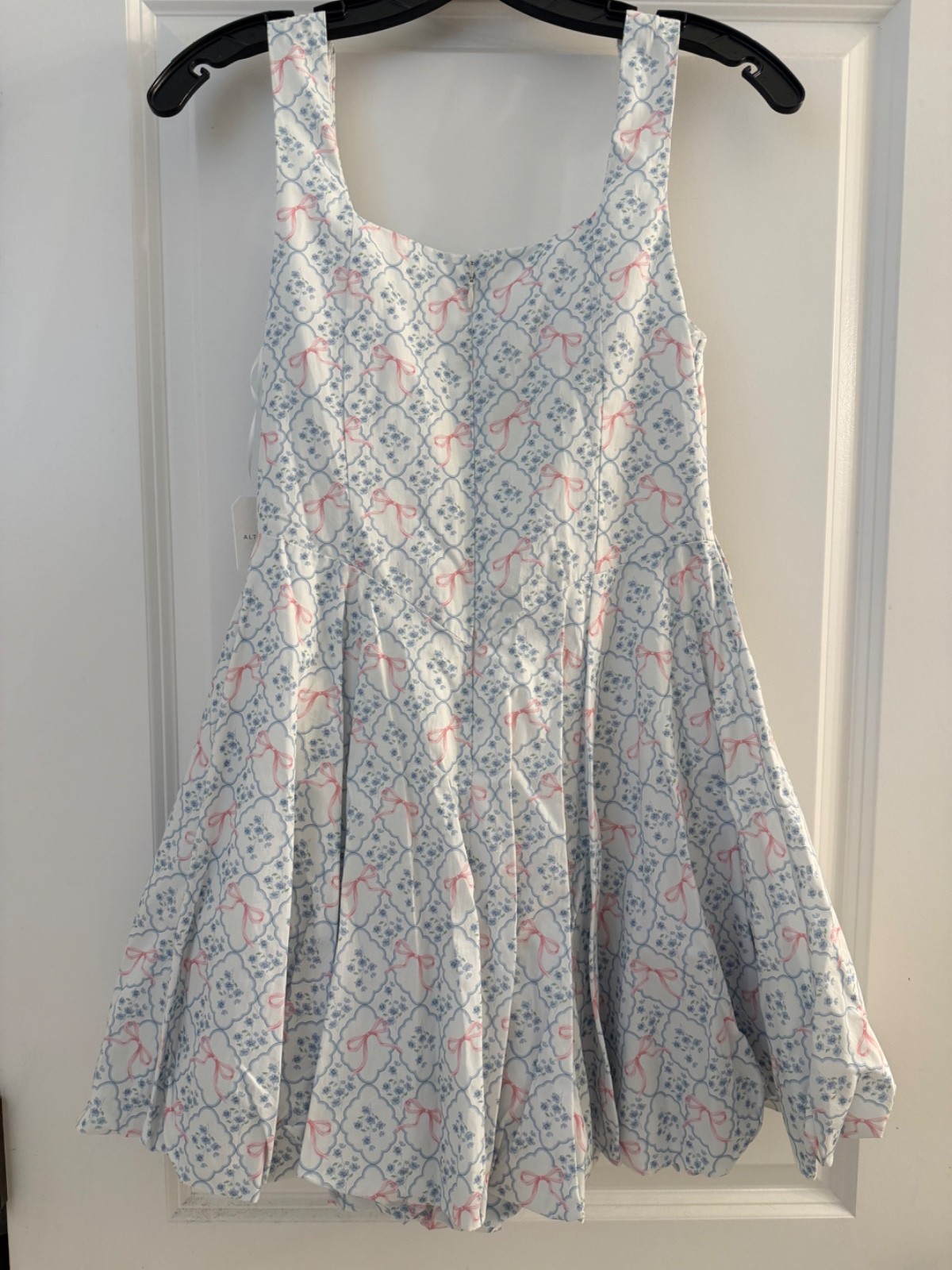 altar’d state white dress with pink and blue bows size xs