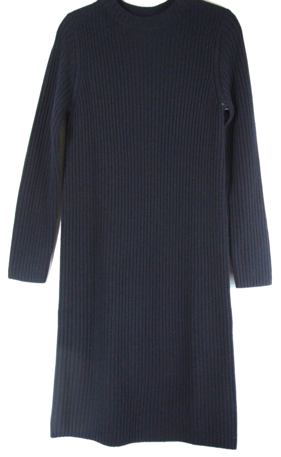 NEW VINCE Ribbed Wool Cashmere-blend Sweater dress in Costal Size L #S5063