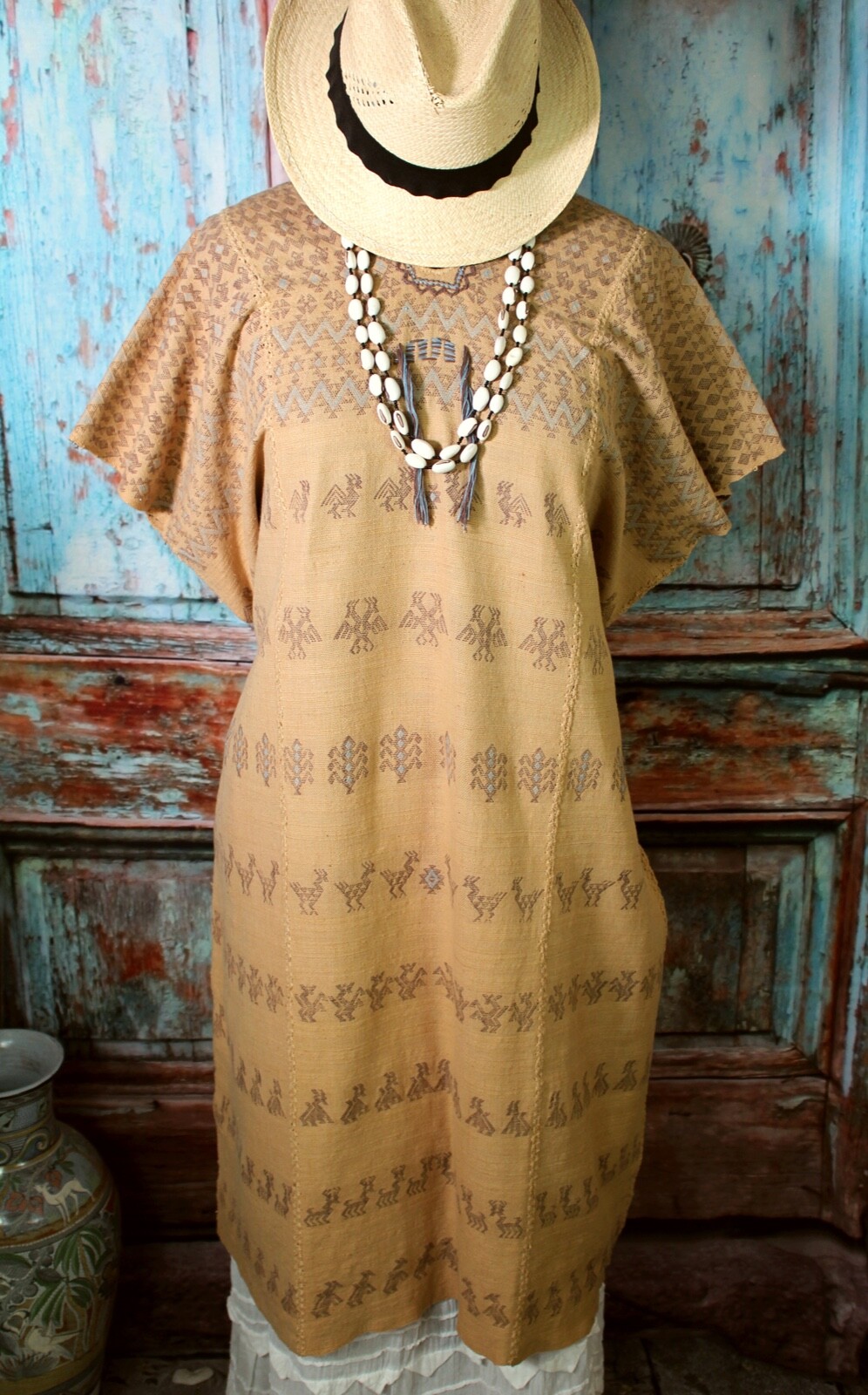 Huipil Natural Dye Handwoven San Bartolo Yautepec Backstrap Loom Oaxaca Mexico