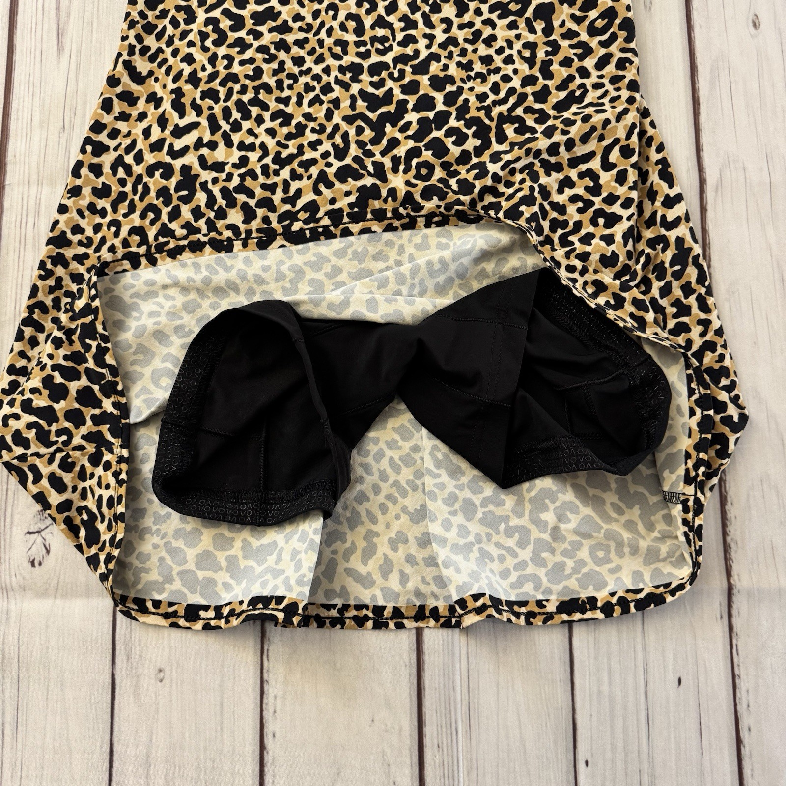 Outdoor Voices Leopard Print Built-In-Shorts Athletic Dress Size Small Active