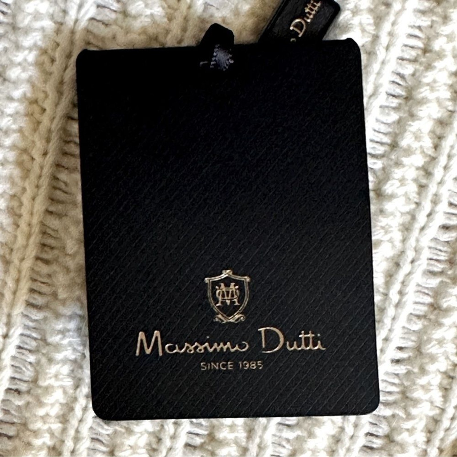 Massimo Dutti Ivory Cable Knit Sweater Dress S NWT Tie Waist Wool Cashmere Blend