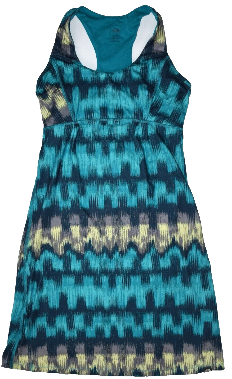 THE NORTH FACE Teal Black Tan Yellow Print Sleeveless Tank Dress Womens S