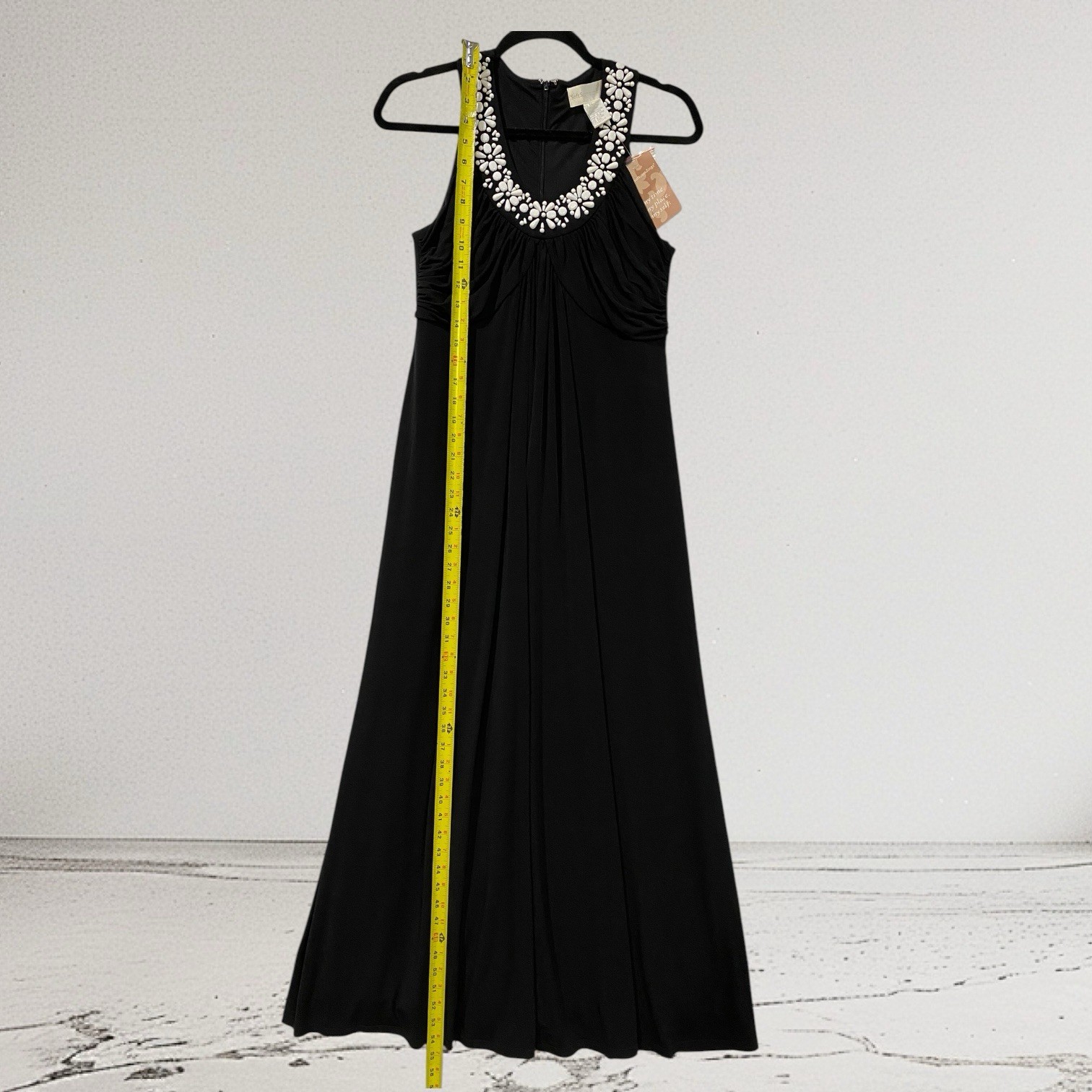 Soft Surroundings Black Beaded Maxi Dress Size XS Elegant Summer Party Event NWT