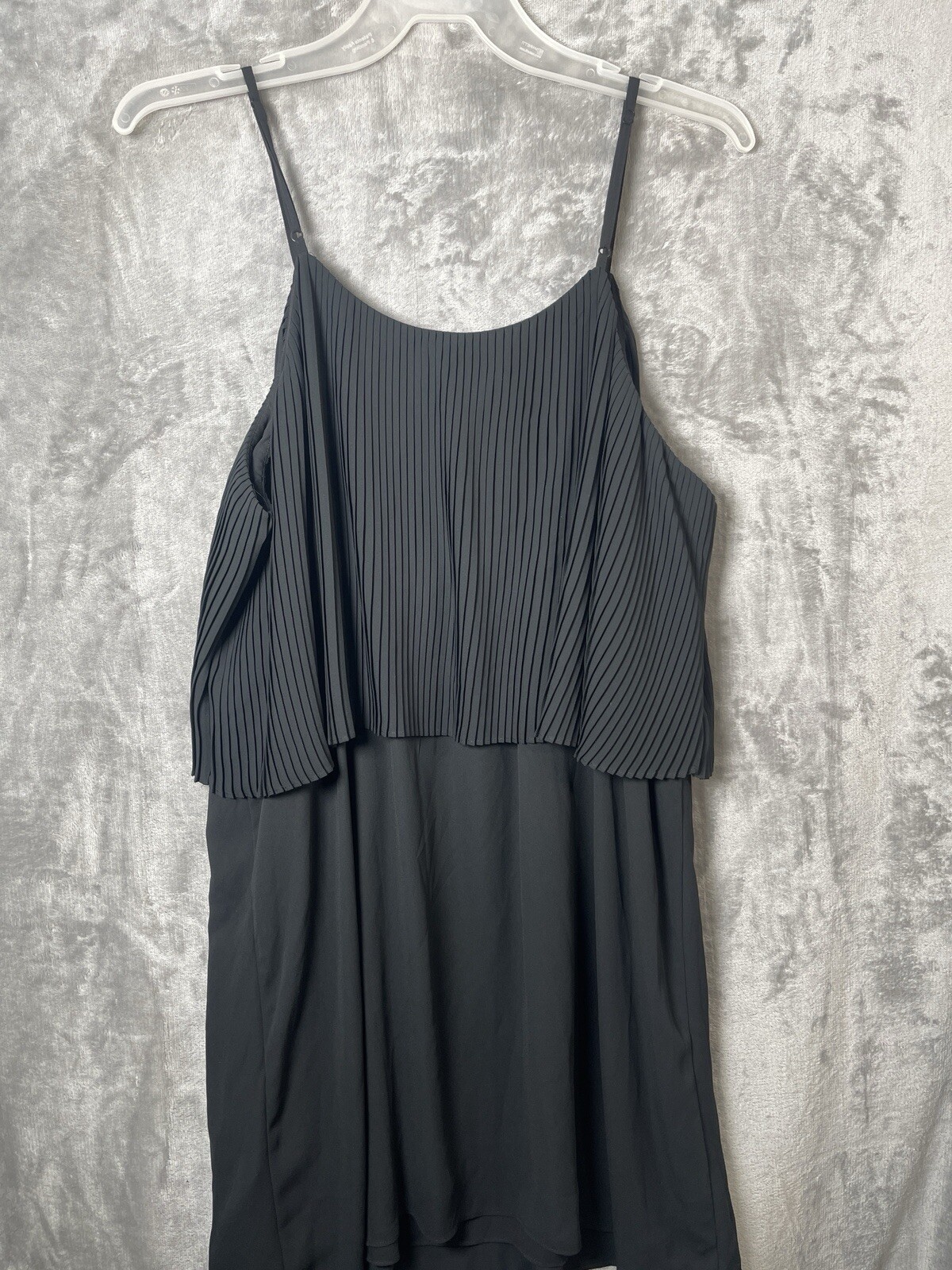 🆕Mossimo Womens Black Sleeveless Adjustable Straps Pleated Dress Size XXL