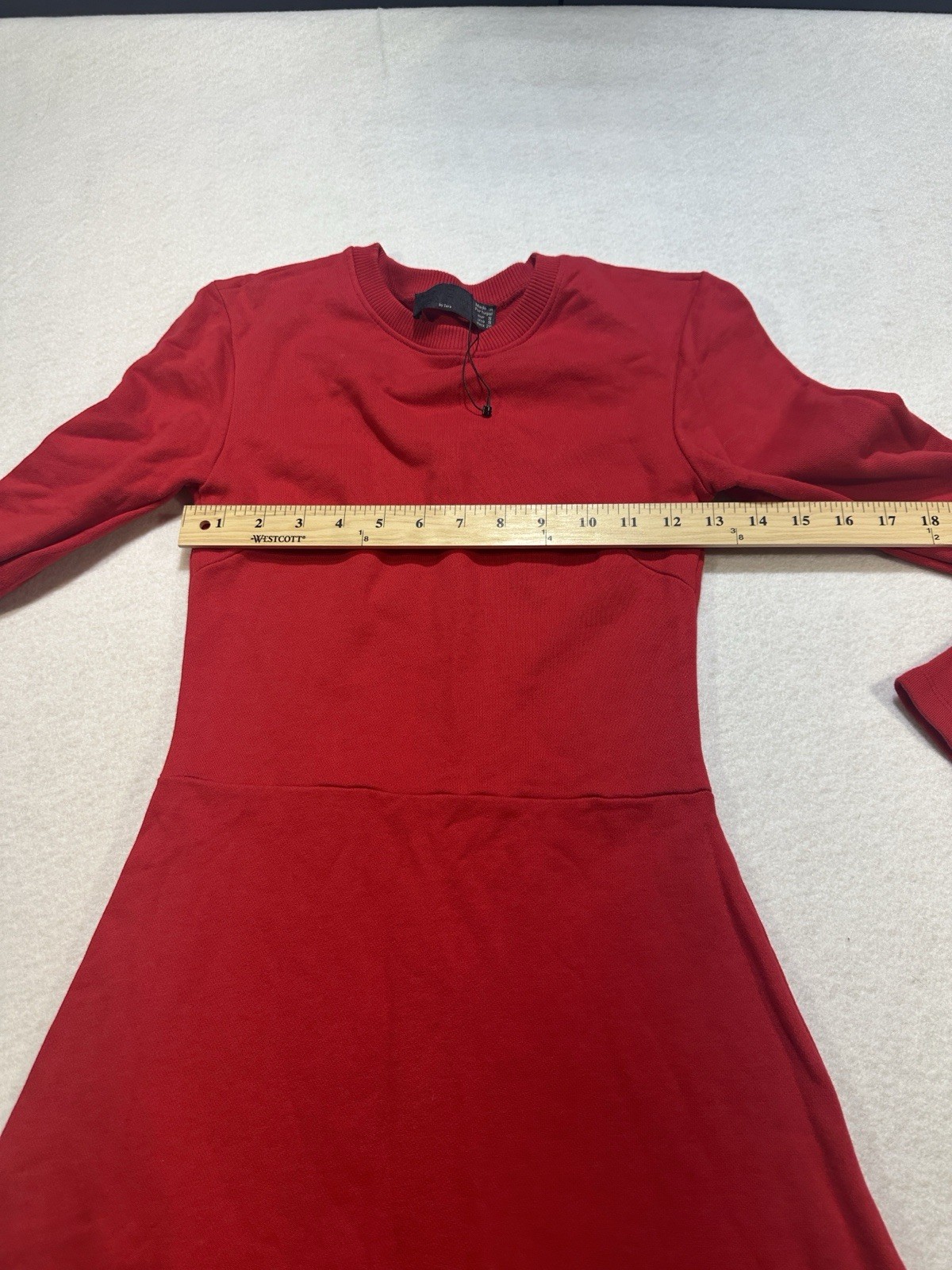 Zara Trf Collection Red Midi Dress Sz S Long Sleeve