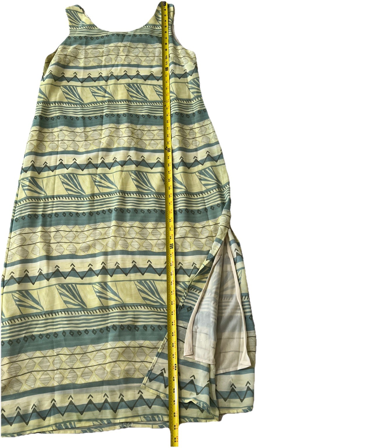 BORCELLINI Exclusive Creation Green Floral Lined Maxi Dress Size 13/14 Split