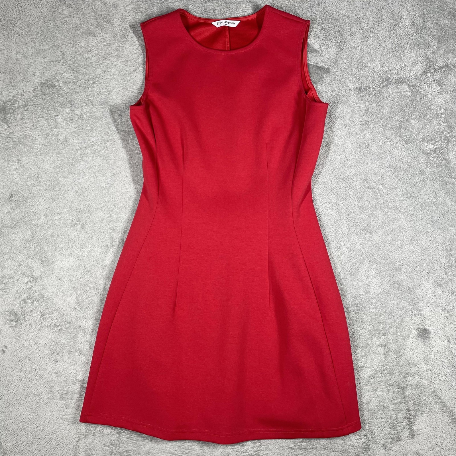 PrettyGarden Dress Womens M Red Fit & Flare Knee Length Round Neck Sleeveless