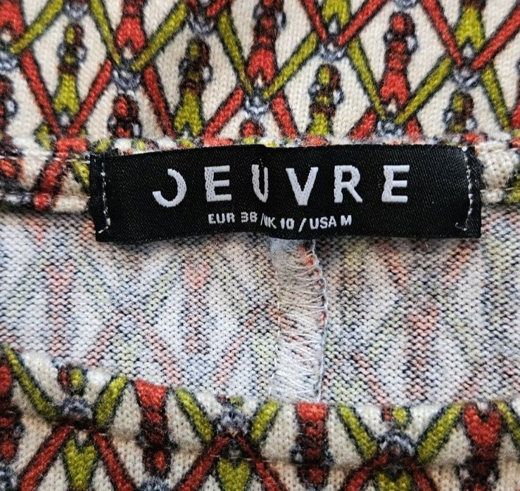 Oeuvre Womens Size M Shift Dress Geometric Long Sleeve Mini BOHO