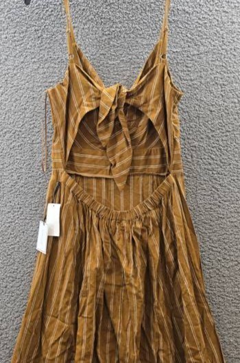 1.STATE Linen Blend Printed Twist-Front Sleeveless Maxi Dress Womens L Sunflower