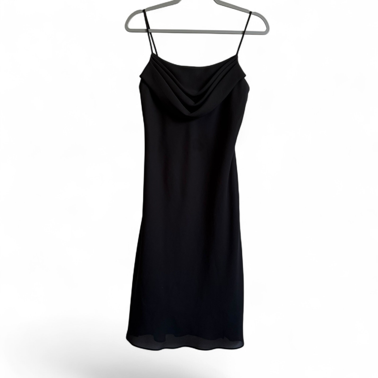Vintage Jump cowl neck black mini dress spaghetti straps size M