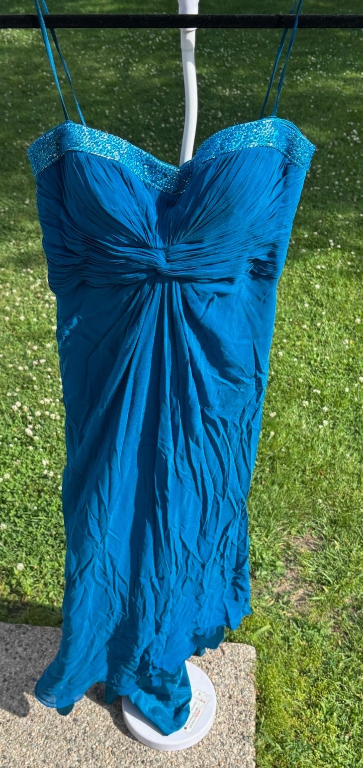 Aidan Mattox Blue Sleeveless Maxi Dress Size 4