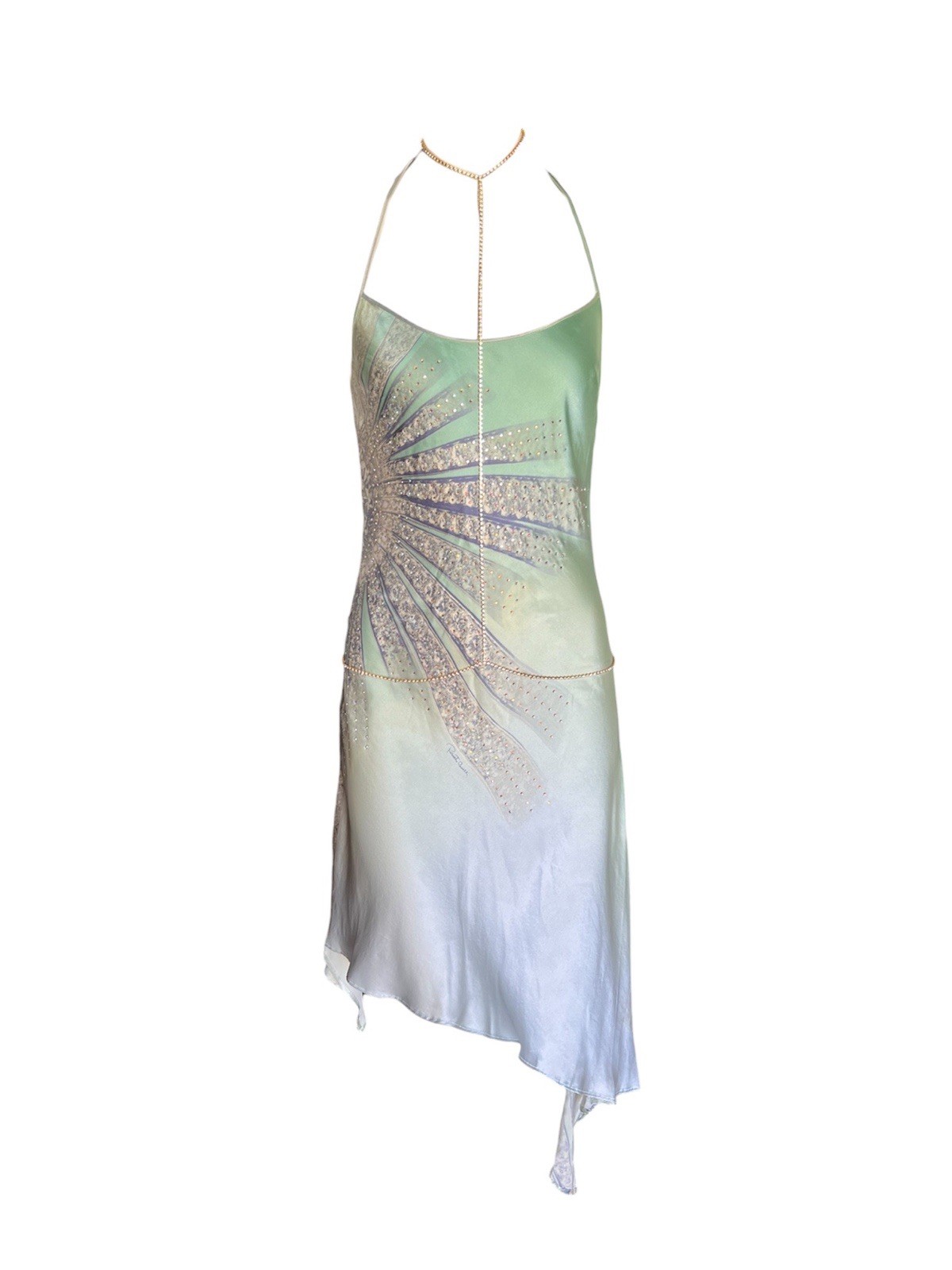 Roberto Cavalli SS 2000 Embellished Dress And Body Chain Runway Set