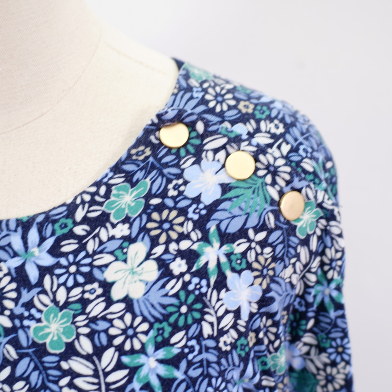 Ann Taylor Loft Blue Green Round Neck Flutter Split Short Sleeve Sleeve Dress 2