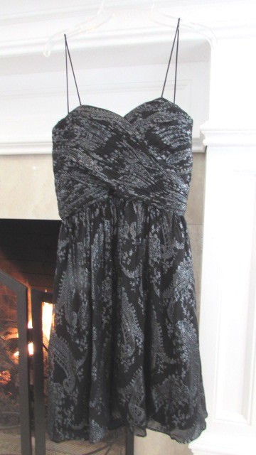 ERIN Black and Metallic Spaghetti Strap Party Dress Sz 2 Compare at $98