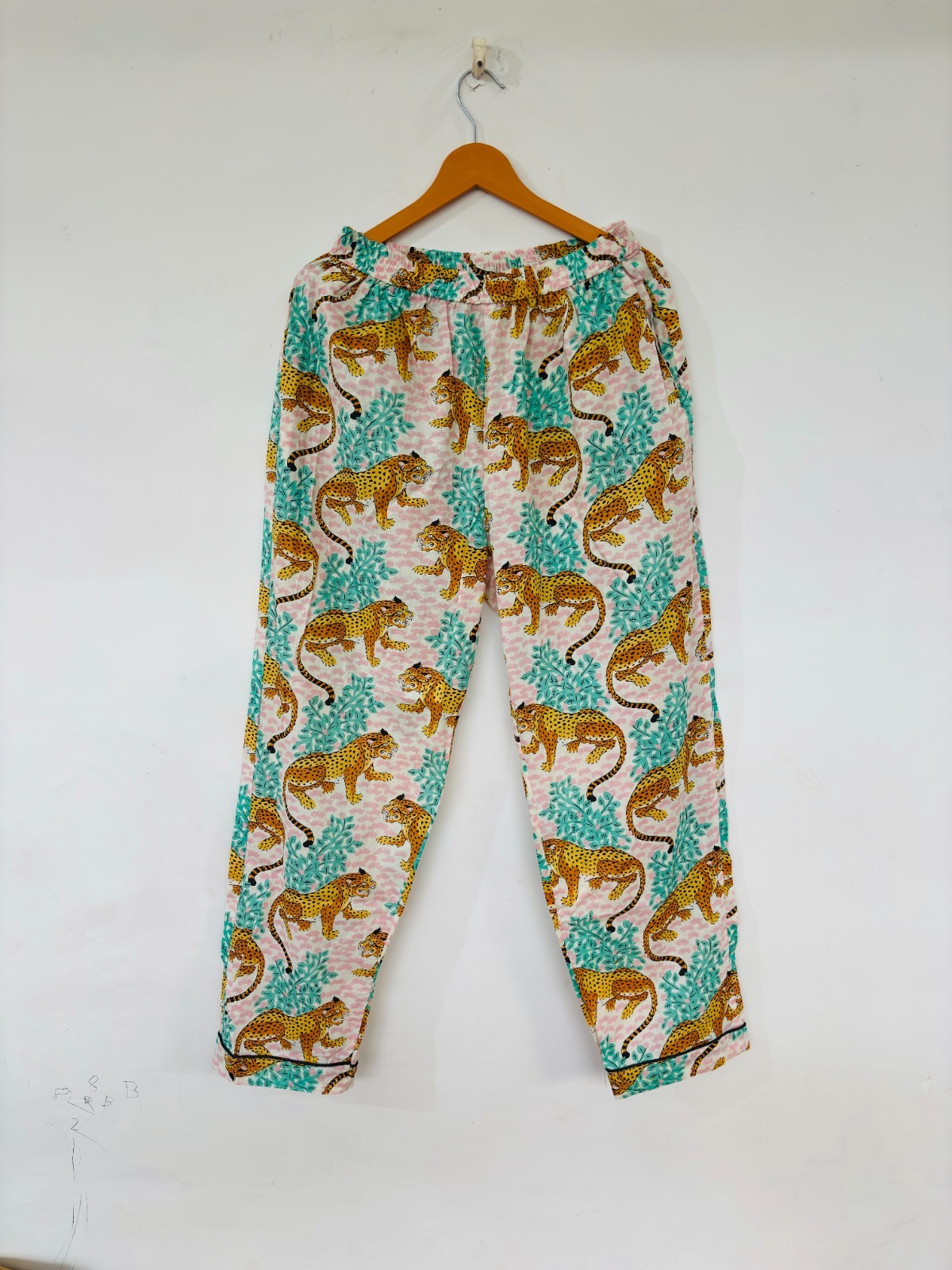 Tiger Print Cotton Pajama Set:Summer Loungewear night wear for woman’s giftitem