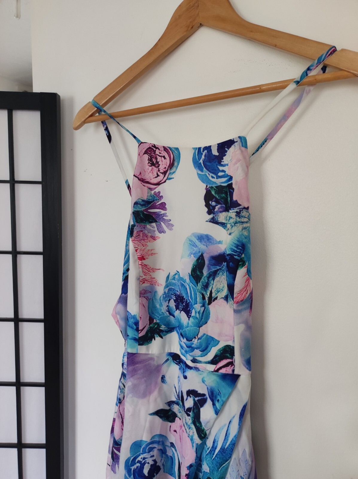 Ginger Fizz Formal Strappy Wrap Front Dress In Floral Design UK 8