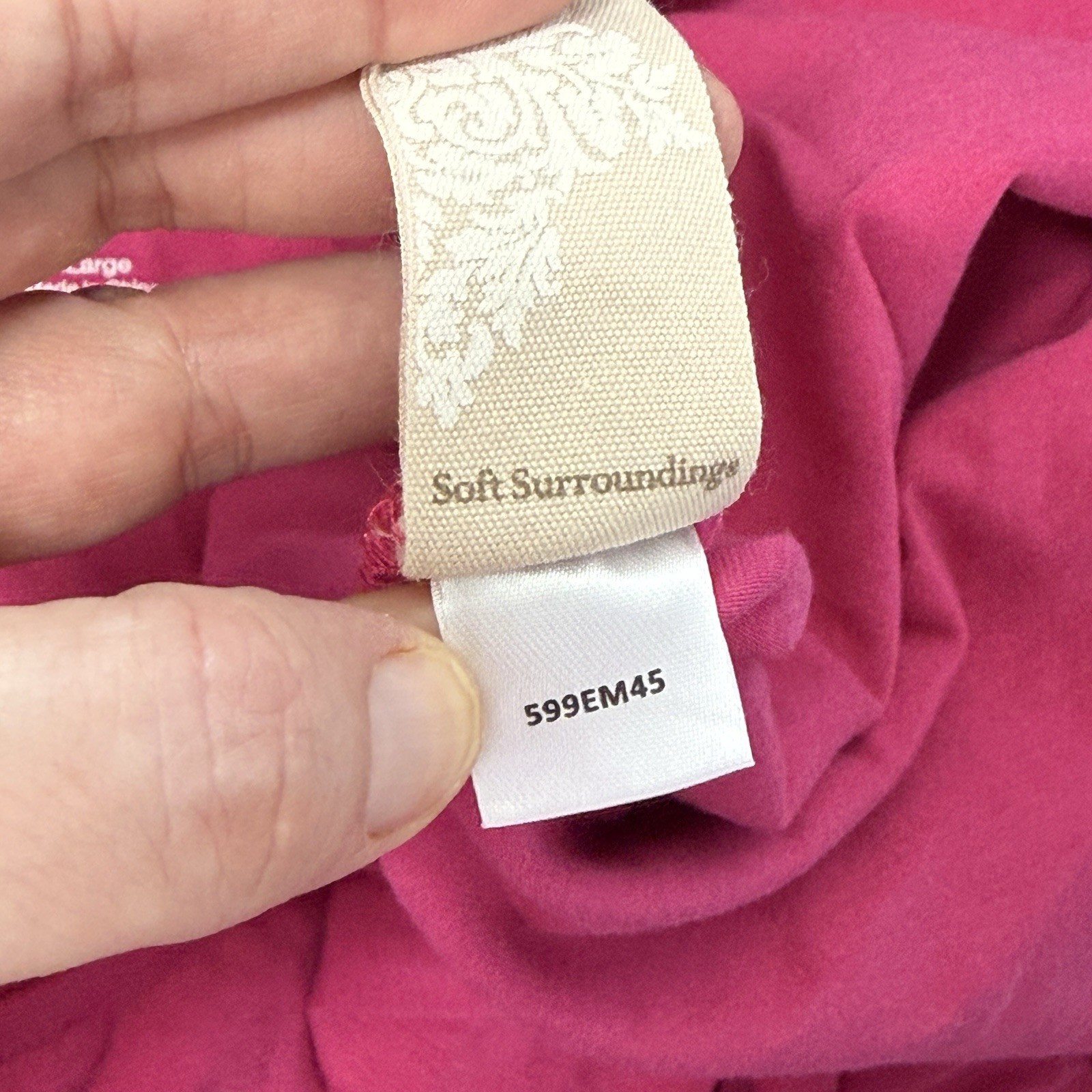 Soft Surroundings Bijou Ruched Tank Dress XL Pink Summer Stretch Ruffle Feminine