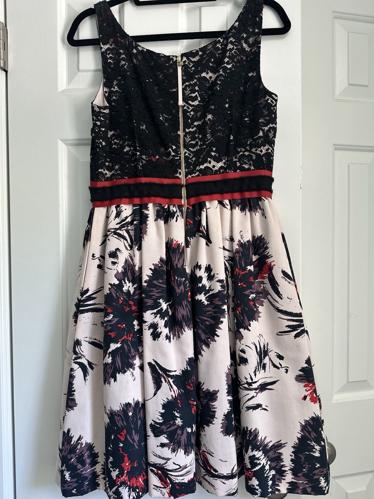 Anthropologie Peter Som Brushstroke Blossoms Lace Bodice Dress Size 6 MSRP 248$