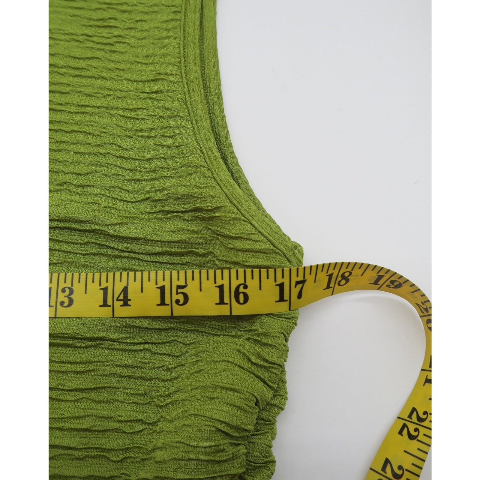Micas Olive Green Textured Plisse Tiered Drop Waist Mini Dress 0XL